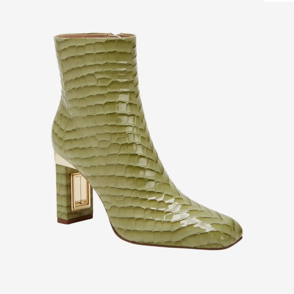 Women’s Katy Perry The Hollow Heel Bootie - Green Fig retails $150 - Picture 6 of 7
